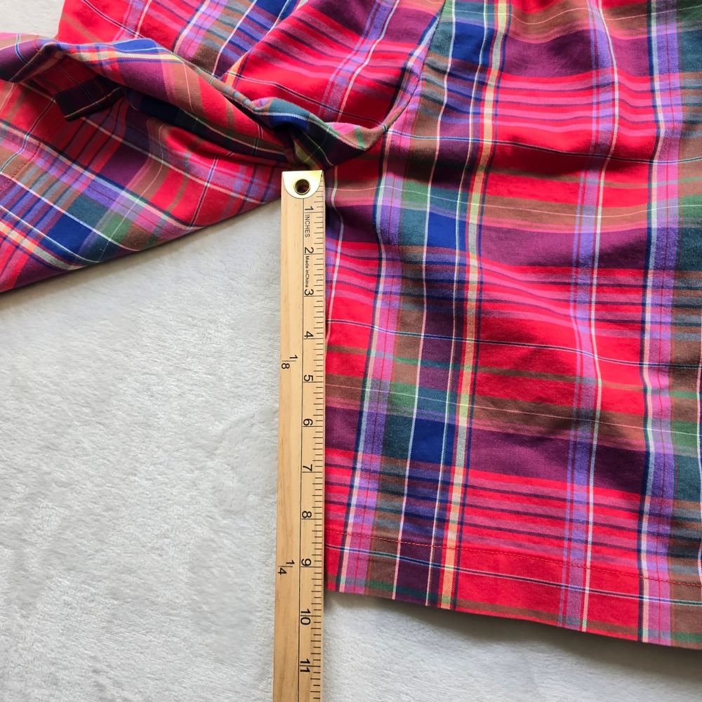 RLX Ralph Lauren Golf Shorts Mens 34 Red Multi Plaid Cotton Blend Performance - Picture 7 of 8